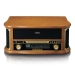 Houten retro platenspeler met Bluetooth® AM/FM-radio USB-codering CD-speler cassettespeler en ingebouwde luidsprekers