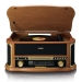 Houten retro platenspeler met Bluetooth® AM/FM-radio USB-codering CD-speler cassettespeler en ingebouwde luidsprekers