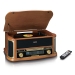 Houten retro platenspeler met Bluetooth® AM/FM-radio USB-codering CD-speler cassettespeler en ingebouwde luidsprekers