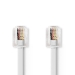 TCGB90200WT50 Telecomkabel | RJ11 Male | RJ11 Male | 5.00 m | Kabel design: Plat | Kabeltype: RJ11 | Transparant / Wit