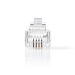 TCGP90923TP Telecom-Connector | Type Aansluiting: RJ11 | Recht | Connectorplating: Goud Verguld | PVC | Transparant
