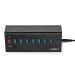 UHUBUP3810BK USB-Hub | 8-Poorts | USB 3.0 met Externe Voeding | QC3.0 Oplaadpoort | 5 Gbps