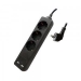 V-TAC Stekkerdoos| 3-Wegs Schuko | 2x USB | 1,5 m | Zwart