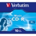 CD-R Audio 16x 700M 80min 10 Pack Jewel Case Mat Zilver