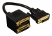 DVI Kabel DVI-D 24+1-Pins Male - 2x DVI-D 24+1-Pins Female 0.20 m Zwart