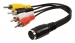 CAGP20475BK02 DIN-Audiokabel | DIN 5-Pins Female - 4x RCA Male | 0,2 m | Zwart