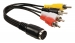 DIN-Audiokabel | DIN 5-Pins Female - 4x RCA Male | 0,2 m | Zwart