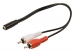 Stereo Audiokabel 2x RCA Male - 3.5 mm Female 0.20 m Zwart