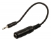 Stereo Audiokabel 3.5 mm Male - 6.35 mm Female 0.20 m Zwart