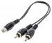 VLAP24020B02 Subwooferkabel 2x RCA Male - RCA Female 0.20 m Zwart