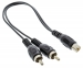 Subwooferkabel 2x RCA Male - RCA Female 0.20 m Zwart