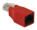 CAT6 Netwerk Adapter RJ45 (8/8) Male - RJ45 (8/8) Female Rood