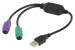 USB 2.0 Kabel USB A Male - 2x PS/2 Female 0.30 m Zwart
