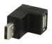 USB 2.0-Adapter 90° Haaks USB A Male - USB A Female Zwart