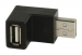USB 2.0-Adapter 90° Haaks USB A Male - USB A Female Zwart