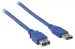 USB 3.0 Verlengkabel A Male - A Female Rond 1.00 m Blauw