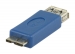 USB 3.0-Adapter Micro-B Male - A Female Blauw