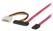 Interne Stroomkabel SATA 7-Pins Male + Molex Male - SATA 22-Pins Female 1.00 m Rood