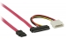 Interne Stroomkabel SATA 7-Pins Male + Molex Male - SATA 22-Pins Female 1.00 m Rood