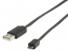 USB 2.0 Kabel A Male - Micro-B Male Plat 1.00 m Zwart