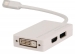 Mini DisplayPort Kabel Mini-DisplayPort Male - DisplayPort Female / DVI-D 24+1-Pins Female + HDMI Female 0.20 m Wit