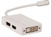 Mini DisplayPort Kabel Mini-DisplayPort Male - DisplayPort Female / DVI-D 24+1-Pins Female + HDMI Female 0.20 m Wit