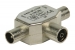 Coax-Adapter 2x Coaxconnector Male (IEC) - Coax Female (IEC) Zilver