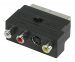 SCART-Adapter Schakelbaar SCART Male - S-Video Female + 3x RCA Female Zwart