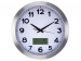 ALUMINIUM WANDKLOK MET LCD-DISPLAY - THERMOMETER, HYGROMETER EN WEERSVOORSPELLING - ALUMINIUM - Ø 35 cm