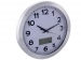 ALUMINIUM WANDKLOK MET LCD-DISPLAY - THERMOMETER, HYGROMETER EN WEERSVOORSPELLING - ALUMINIUM - Ø 35 cm