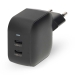 Oplader | 45 W | GaN | PD3.0 | Snellaad functie | 2.25 / 3.0 A | Outputs: 2 | 2x USB-C™ | Automatische Voltage Selectie | Zwart