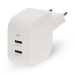 Oplader | 45 W | GaN | PD3.0 | Snellaad functie | 2.25 / 3.0 A | Outputs: 2 | 2x USB-C™ | Automatische Voltage Selectie | Wit