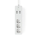 Wi-Fi Smart Stekkerdoos | 3x Schuko Type F | 4x USB | 16 A